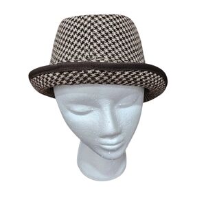 Woolrich Brown and Cream Houndstooth Hat